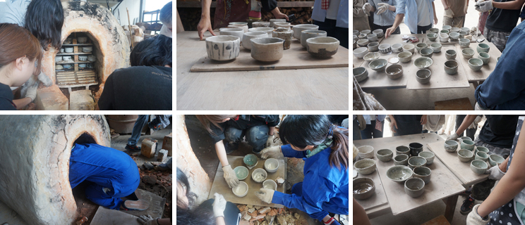 手づくり窯で焼成した陶器の窯出しが行われました